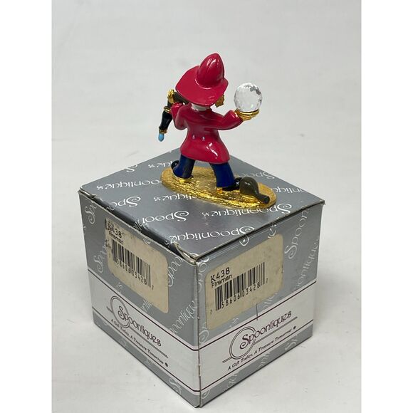 Spoontiques Vintage Pewter Fireman Clown Swarovski Crystal & Gold Plating #KM438 - Picture 8 of 8
